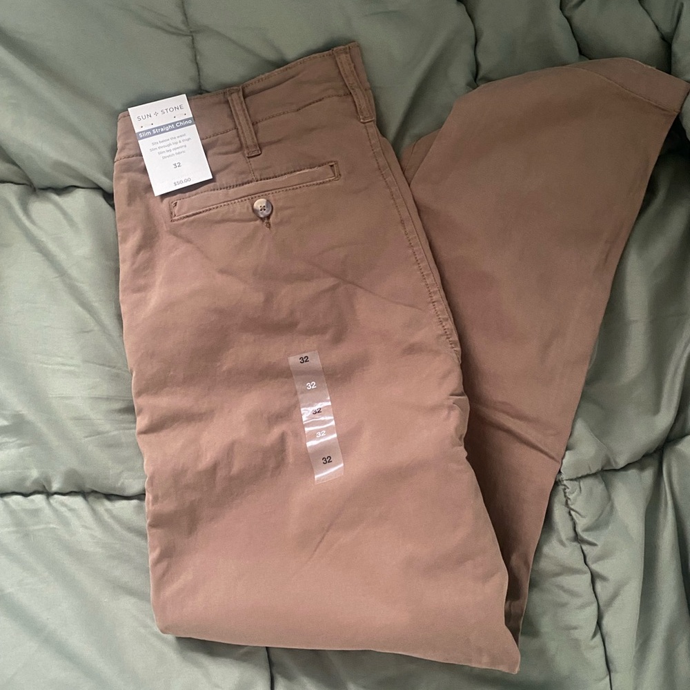 Sun + Stone Men's Khaki Chinos